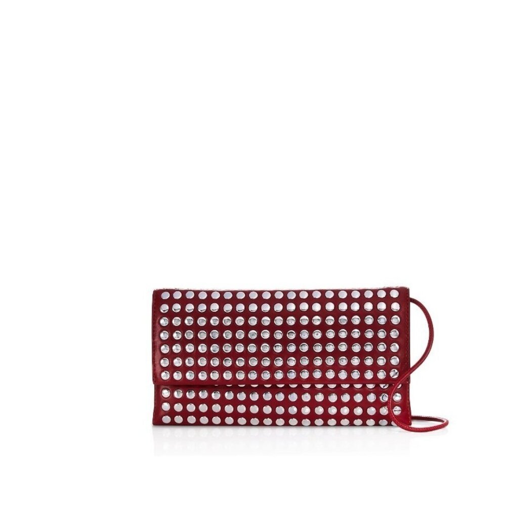 LOEFFLER RANDALL Charlee studded leather small shouder bag - WINE (Defective)